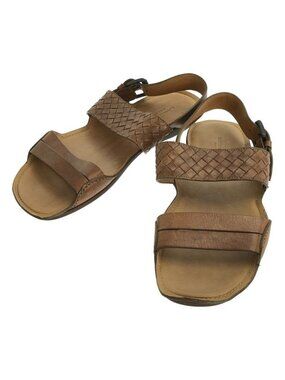 Bottega Veneta Leather Intrecciato Strap Sandals 42 Brown